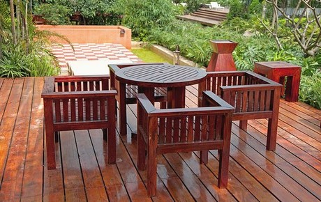 Garden furniture on terrace